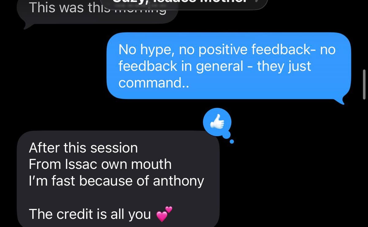 Real client message, Issac’s mum