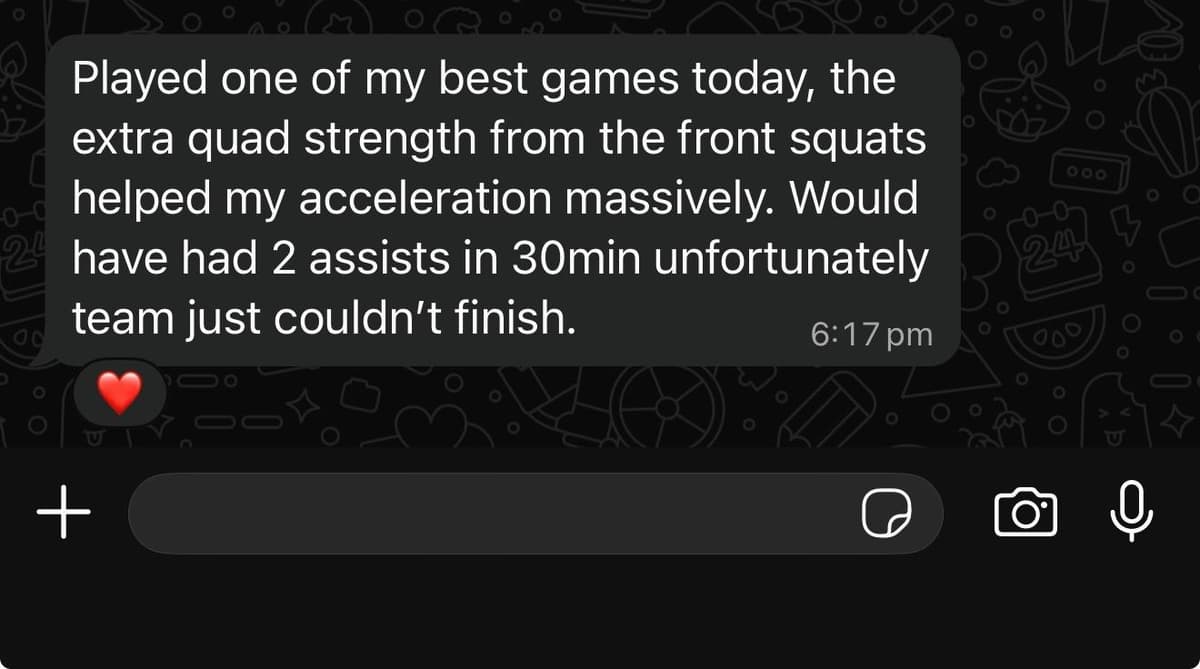 Real client message, Match feedback
